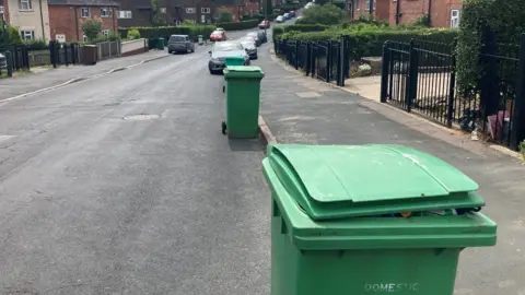 Bins blocking Alderton Road