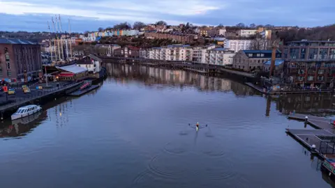 Ben Birchall/PA Bristol harbour at dawn