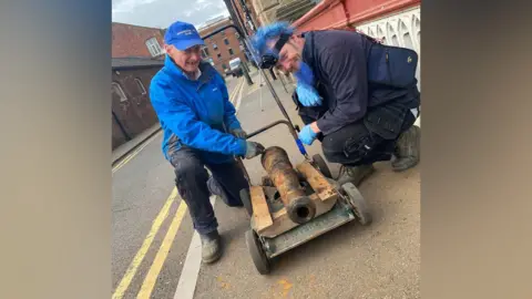 Dave Jordan Magnet fisherman with a cannon