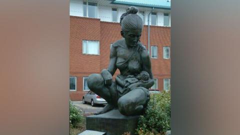 A statue of a mother and baby outside Liverpool Women's Hospital needed to move to a new site next to an acute hospital 