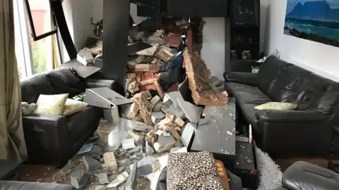 Vigie Hammond Damage after car crashes into house