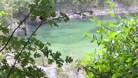 A view of the water at Chinnor Quarry.