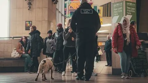 Police handout Police officer at Middlesbrough's bus station