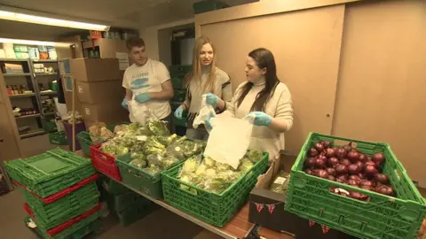 Food bank volunteers