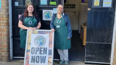 Anna Foster Layla Waters an Anna Foster outside the pantry