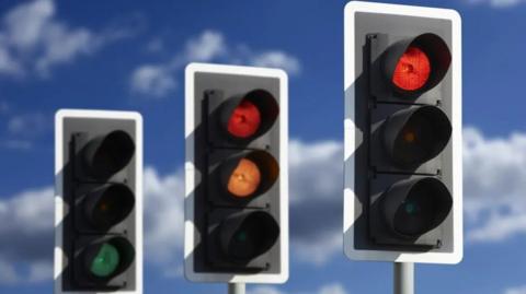 Image of three traffic lights
