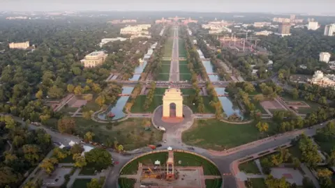 Screenshot from YouTube/Narendra Modi An aerial view of the revamped Central Vista