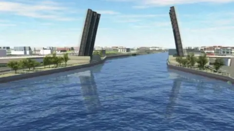 Norfolk County Council Artist's impression of Great Yarmouth's river crossing