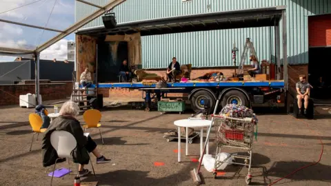 James Glossop Rhian Lois (Musetta), Roland Wood (Marcello), Samuel Sakker (Rodolfo) and Arthur Bruce (Schaunard)