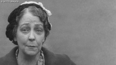 A black and white photograph of Lilian Lenton.