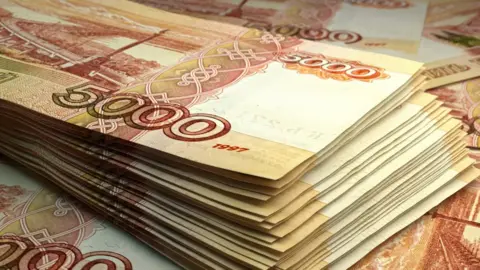 Getty Images Russian banknotes.