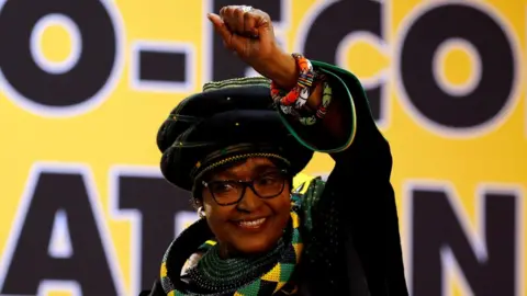 Reuters Winnie Madikizela Mandela gestures to supporters at the 54th National Conference of the ruling African National Congress (ANC) in Johannesburg, South Africa December 16, 2017.