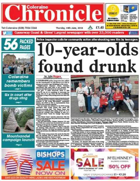 Coleraine Chronicle Colerain Chronicle front page