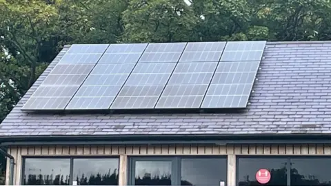 Solar panels at Clwb Rygbi Bethesda