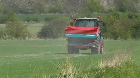 Tractor on a farm