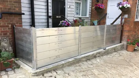 Flood barrier in East Peckham