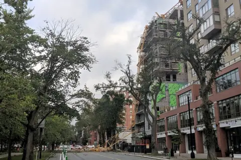 Reuters A crane is seen on the road in Halifax, Canada, September 8, 2019