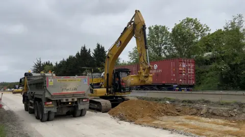 John Fairhall/BBC Reconstruction works on the A14