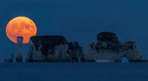 Moon over sea