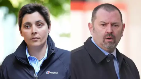 PA Media Close up image of PC Rachel Comotto (lfeft) and her colleague PC Stephen Smith