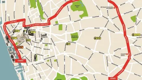  Map of the Liverpool parade route