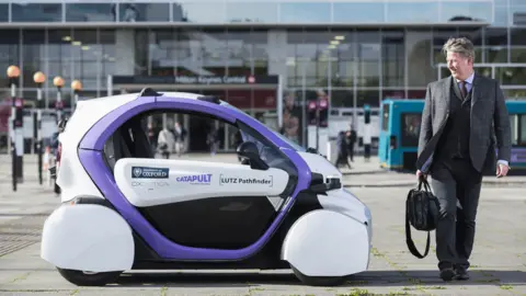 LUTZ Pathfinder Driverless pod in Milton Keynes