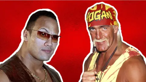 Getty Images Dwayne "The Rock" Johnson and Hulk Hogan