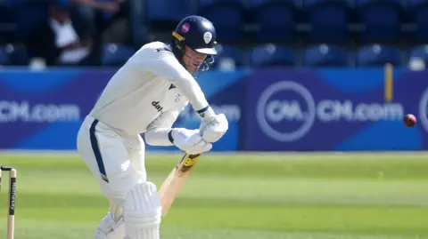 Luis Reece batting for Derbyshire against Glamorgan