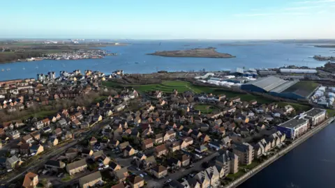 Getty Aerial view of St. Mary's Island in Rochester, Kent