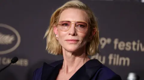 Cate Blanchett attends the Displacement Film Fund press conference during the 79th annual Cannes Film Festival, in Cannes, France, 18 May 2026.