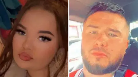 Social Media Sophie Russon, 20, and Shane Loughlin, 32, are seriously injured in hospital