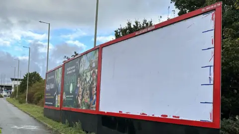 Ben Parker/BBC Advertising billboards in Ipswich