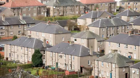  An aerial view of a housing estate in Stirling