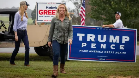 Getty Images Marjorie Taylor Greene campaigning in Georgia