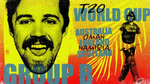 A graphic for Group B at the T20 World Cup including Australia, Oman, England, Namibia and Scotland