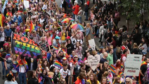 BBC The 'people's march' at Norwich Pride