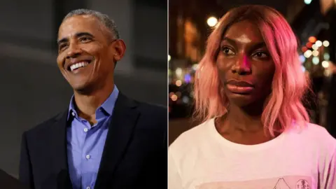 Getty Images and BBC Barack Obama and Michaela Coel