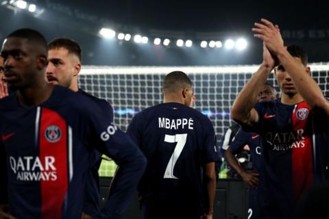 Mbappe and PSG team mates