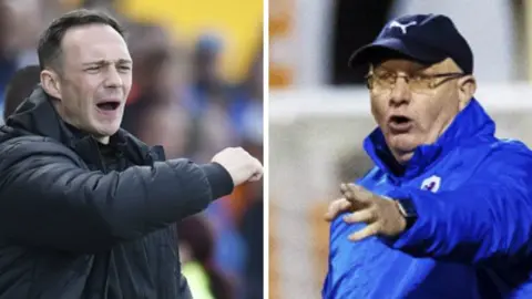 East Fife manager Darren Young and Raith Rovers' John McGlynn