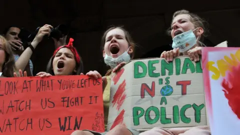 Getty Images Climate change protest in 10 January 2020