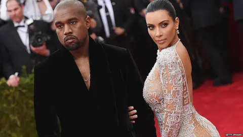 Getty Images Kanye West and Kim Kardashian