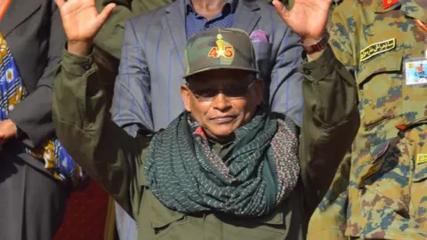 Getty Images Debretsion Gebremichael, attends celebrations marking the 45th anniversary of the launching of the "Armed Struggle of the Peoples of Tigray", on February 19, 2020, in Mekelle