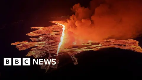 Volcano erupts