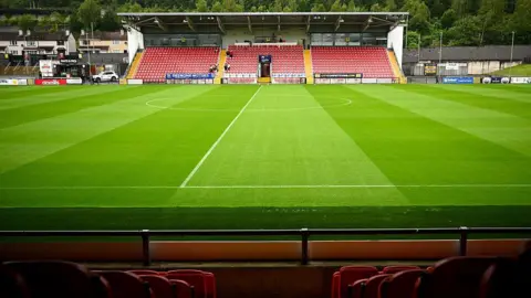 Getty A pitch-side view of the Brandywell Stadium 