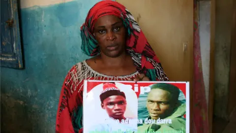 Woman with poster