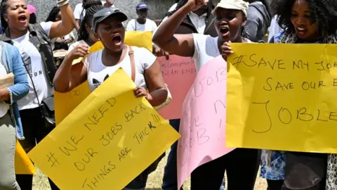 AFP A group of activist demostrating against unemployment in Nairobi