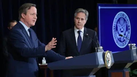 Getty Images David Cameron and Antony Blinken speaking