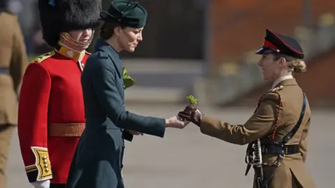 PA Wire/Andrew Matthews Duchess of Cambridge at St Patricks Day ceremony