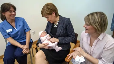 Donald MacLeod Nicola Sturgeon at St John's Hospital in Livingston