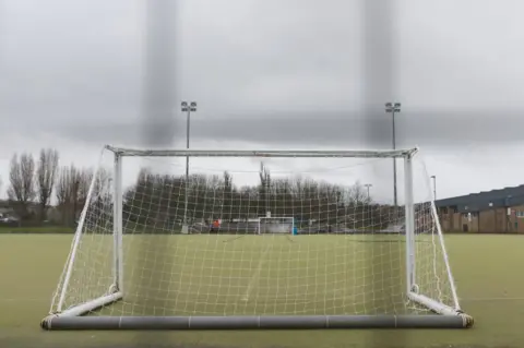 BBC The all weather pitch behind the leisure centre